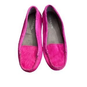 Hot Pink Cow Fur Loafers Women's Size 7 Aerosoles.